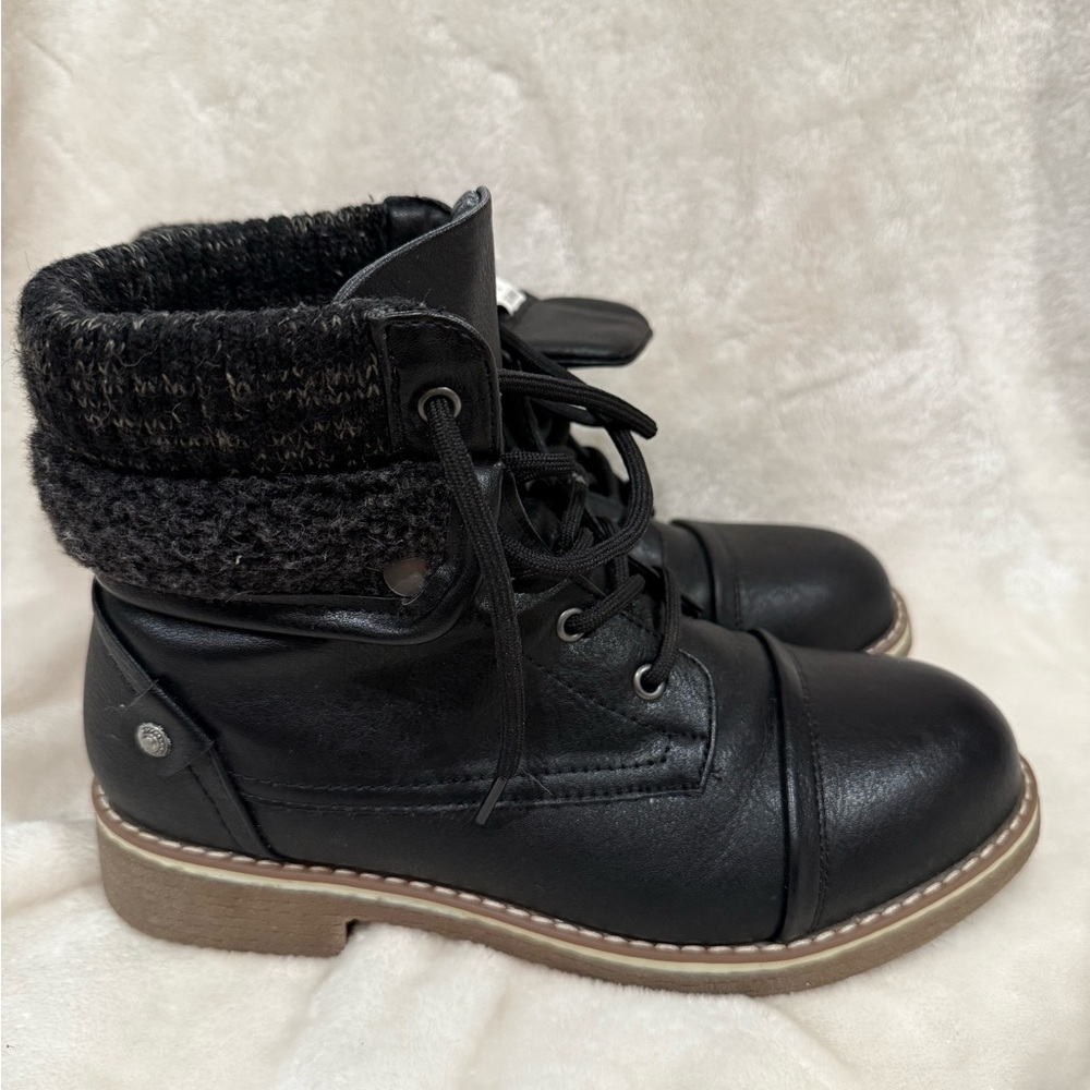 Dream Pairs Black Knit Cuff Ankle Boots